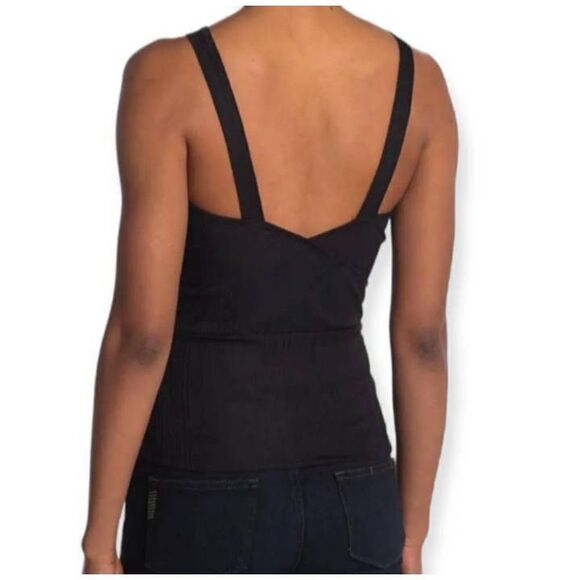 NSR LAURA TIE FRONT TEXTURED KNIT BLACK SLEEVELESS TOP SZ.M NWT. - Picture 2 of 9